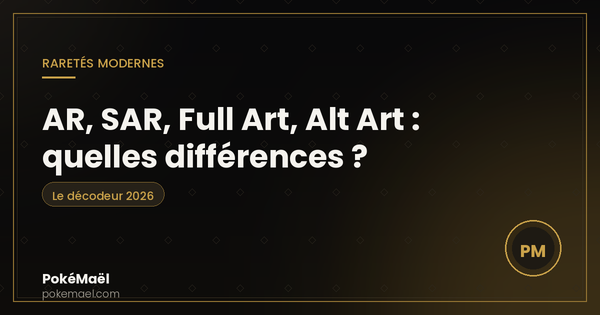 AR, SAR, Full Art, Alt Art Pokémon 2026 : quelles différences ?