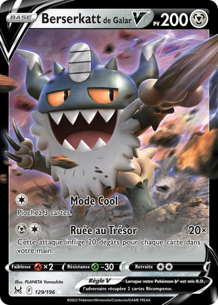Carte Pokémon Ultra Origine Perdue EB11 - Berserkatt de Galar V 129/196