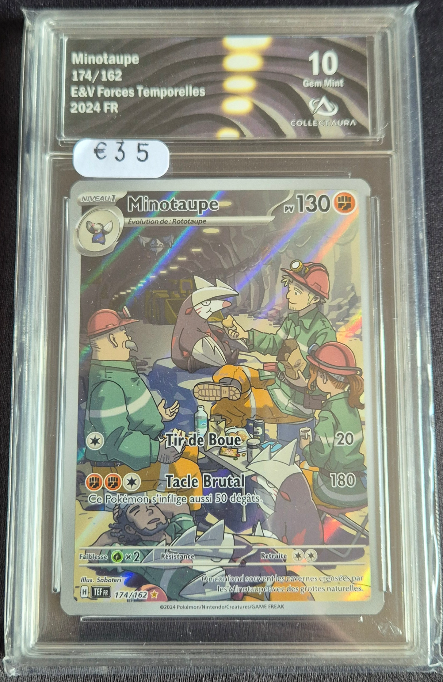 Carte Pokémon Gradée Collect Aura - AR Minotaupe 10 174/162