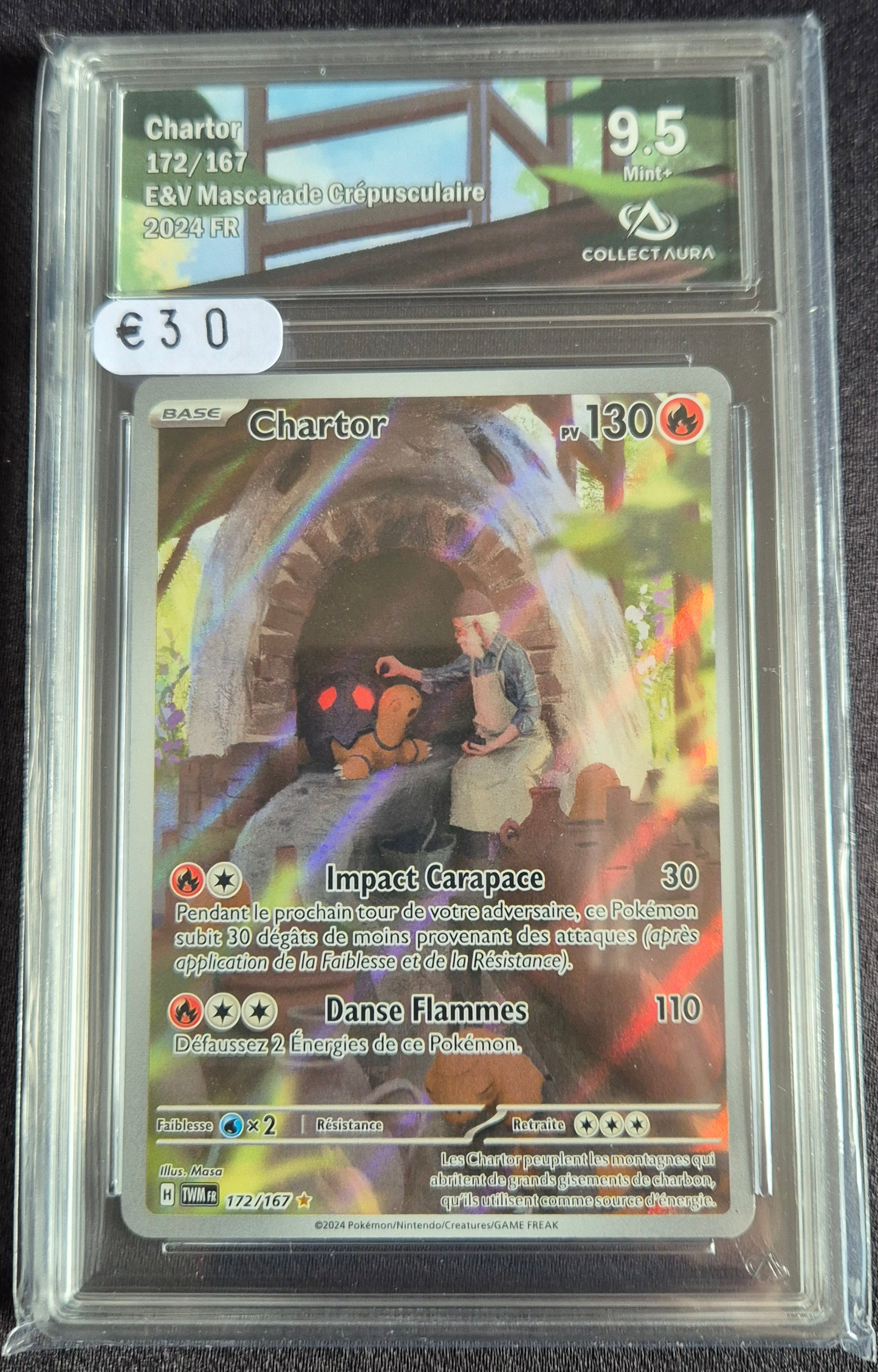 Carte Pokémon Gradée Collect Aura - AR Chartor 9.5 172/167