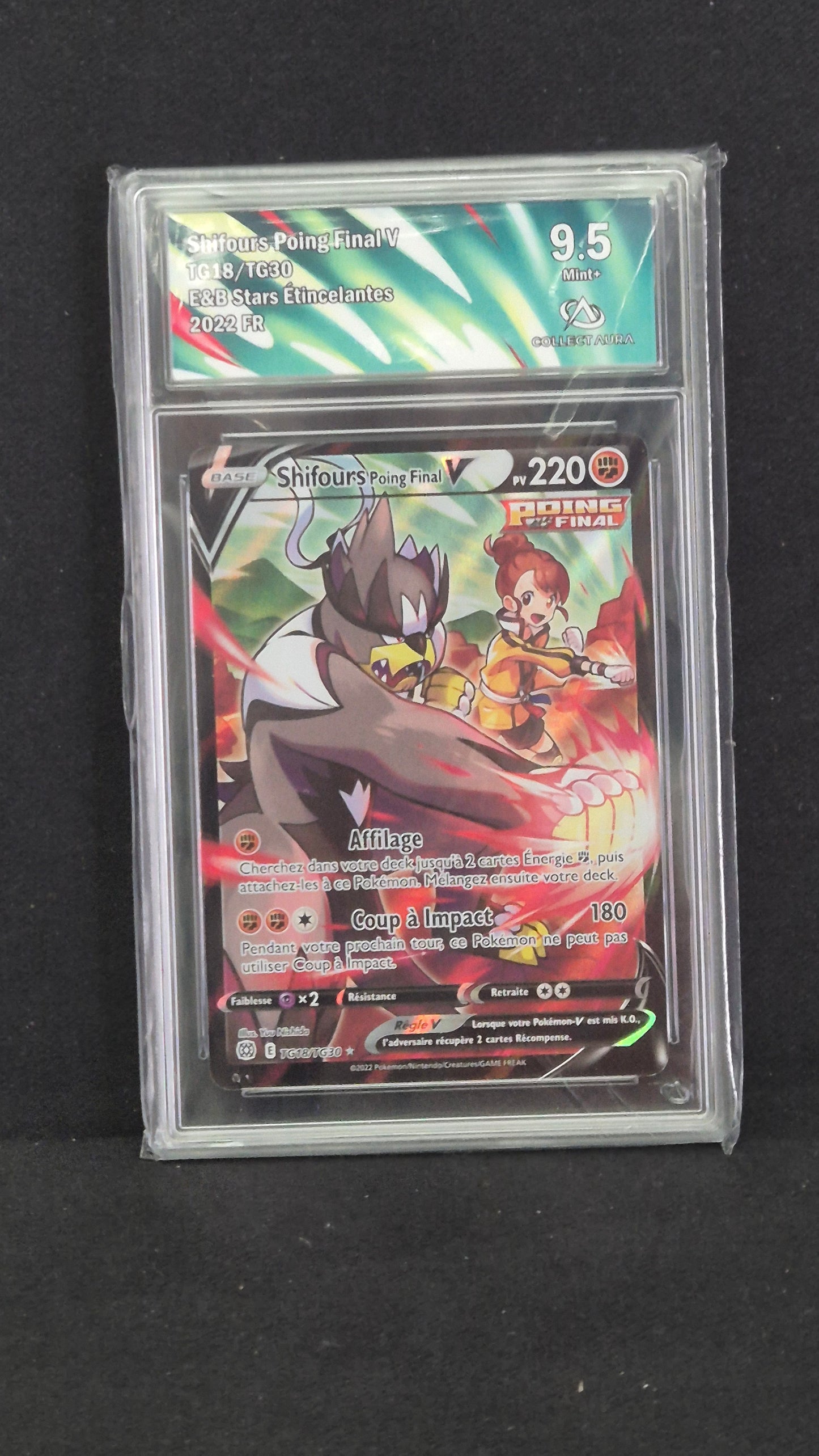 Carte Pokémon Gradée Collect Aura Star Étincellantes Shifours Poing Final V TG18