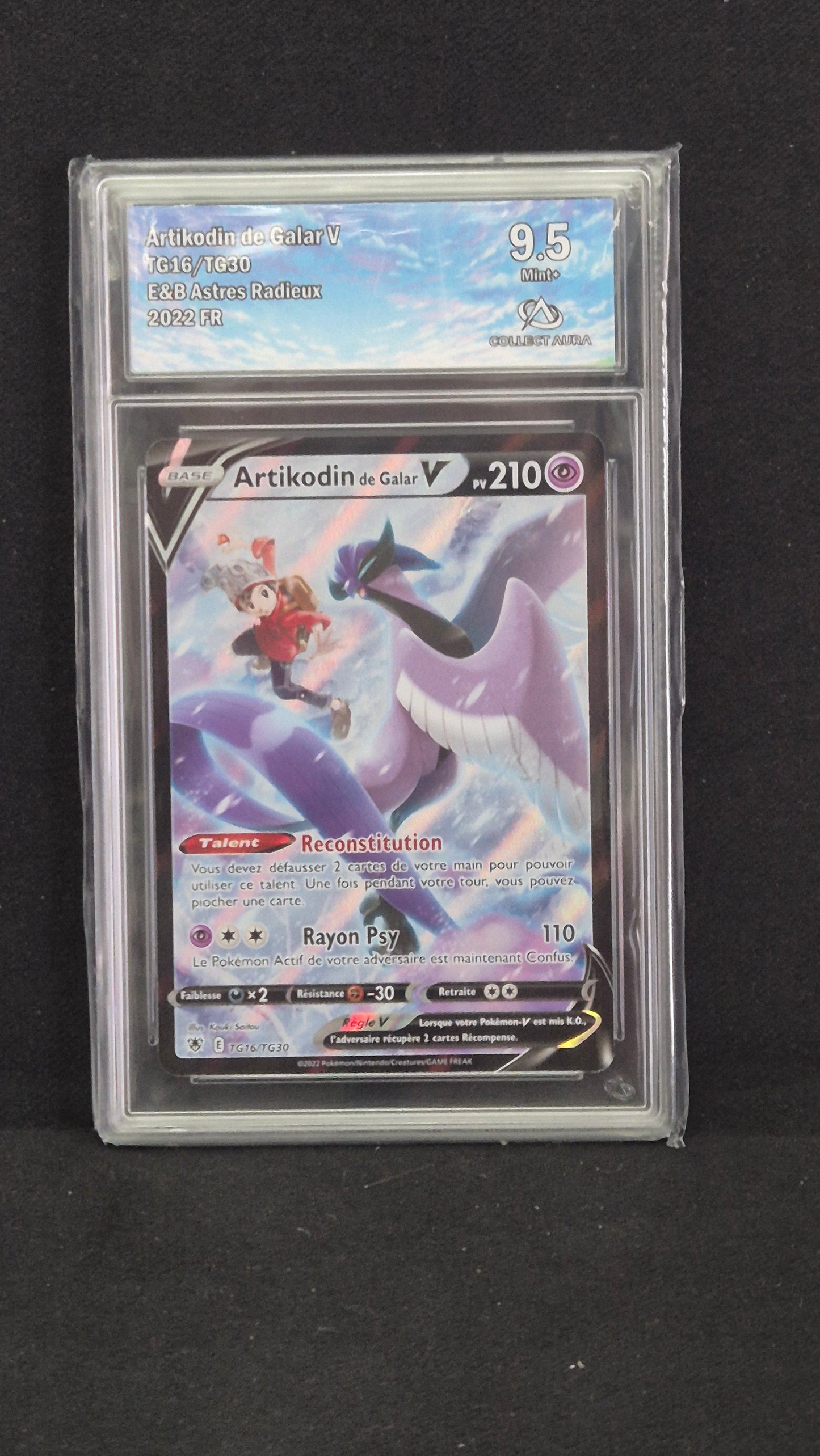 Carte Pokémon Gradée Collect Aura Astres Radieux Artikodin de Galar V TG16