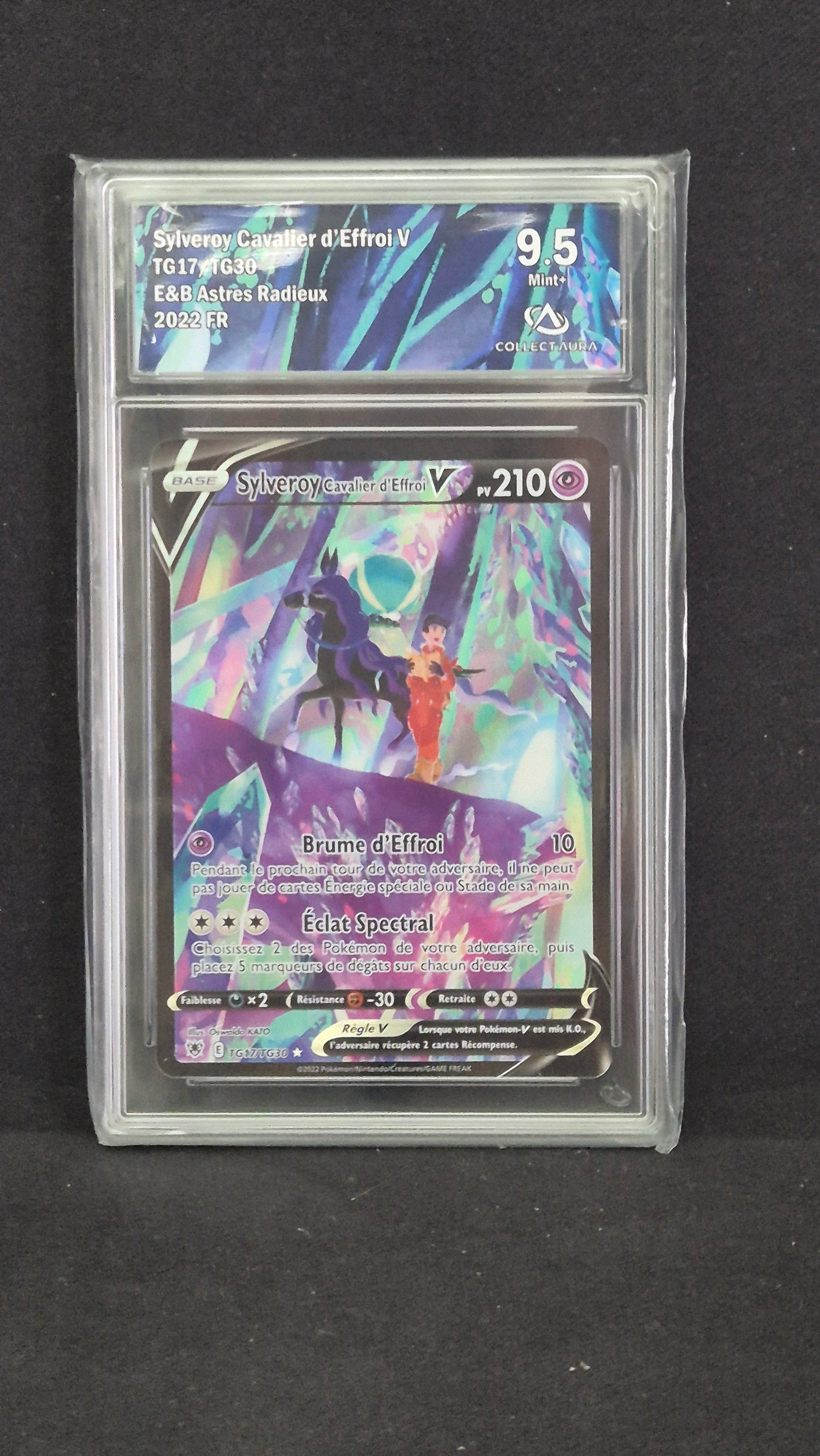 Carte Pokémon Gradée Collect Aura Origine Perdue Sylveroy Cavalier d'Effroi V TG17