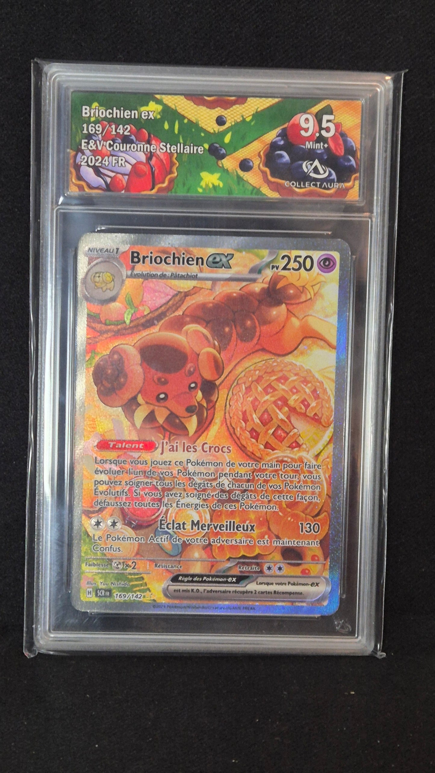 Carte Pokémon Gradée Collect Aura - SAR Couronne Stellaire Briochien ex 169/142
