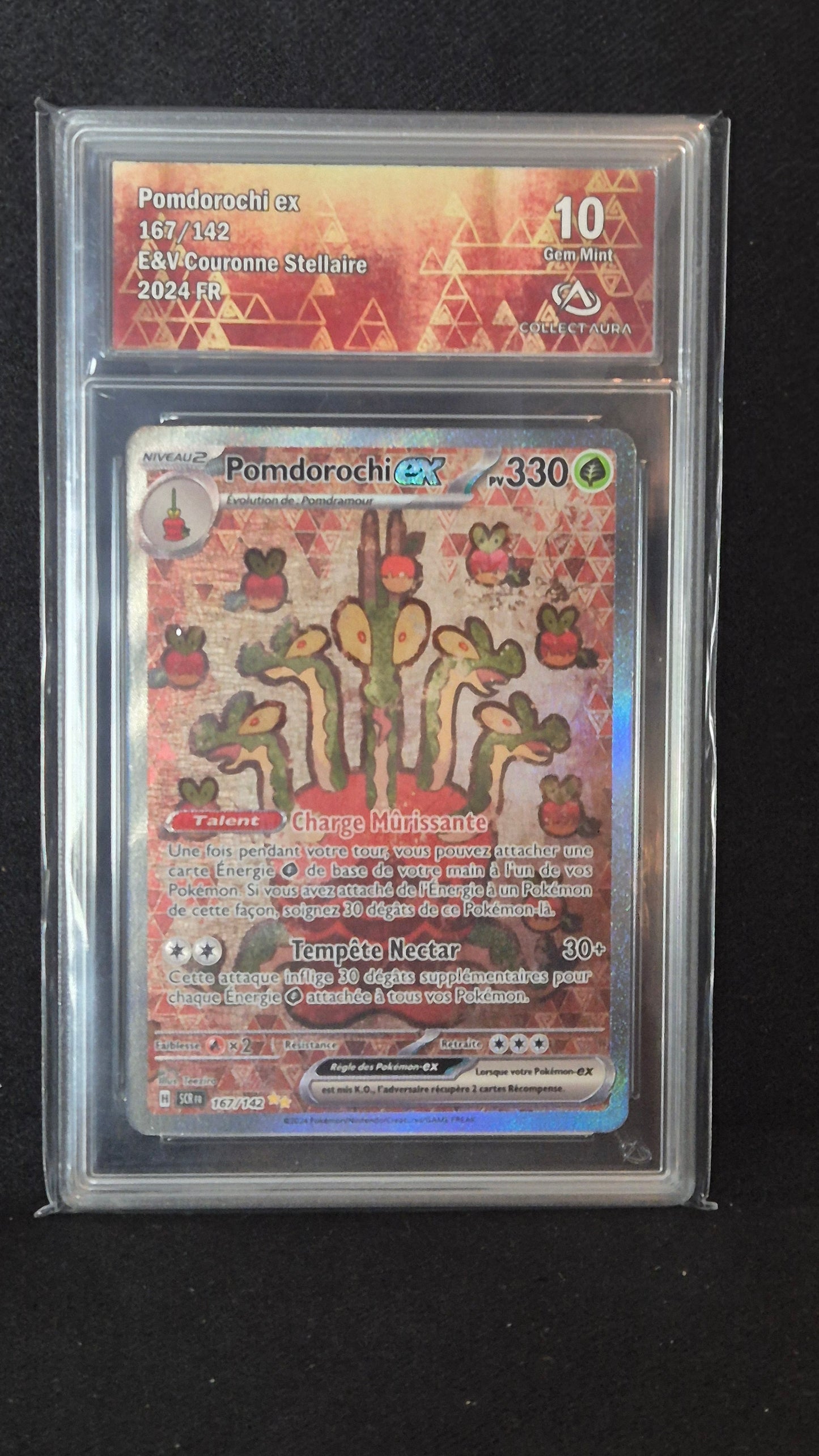 Carte Pokémon Gradée Collect Aura - SAR Couronne Stellaire Pomdorochi ex 167/142 10