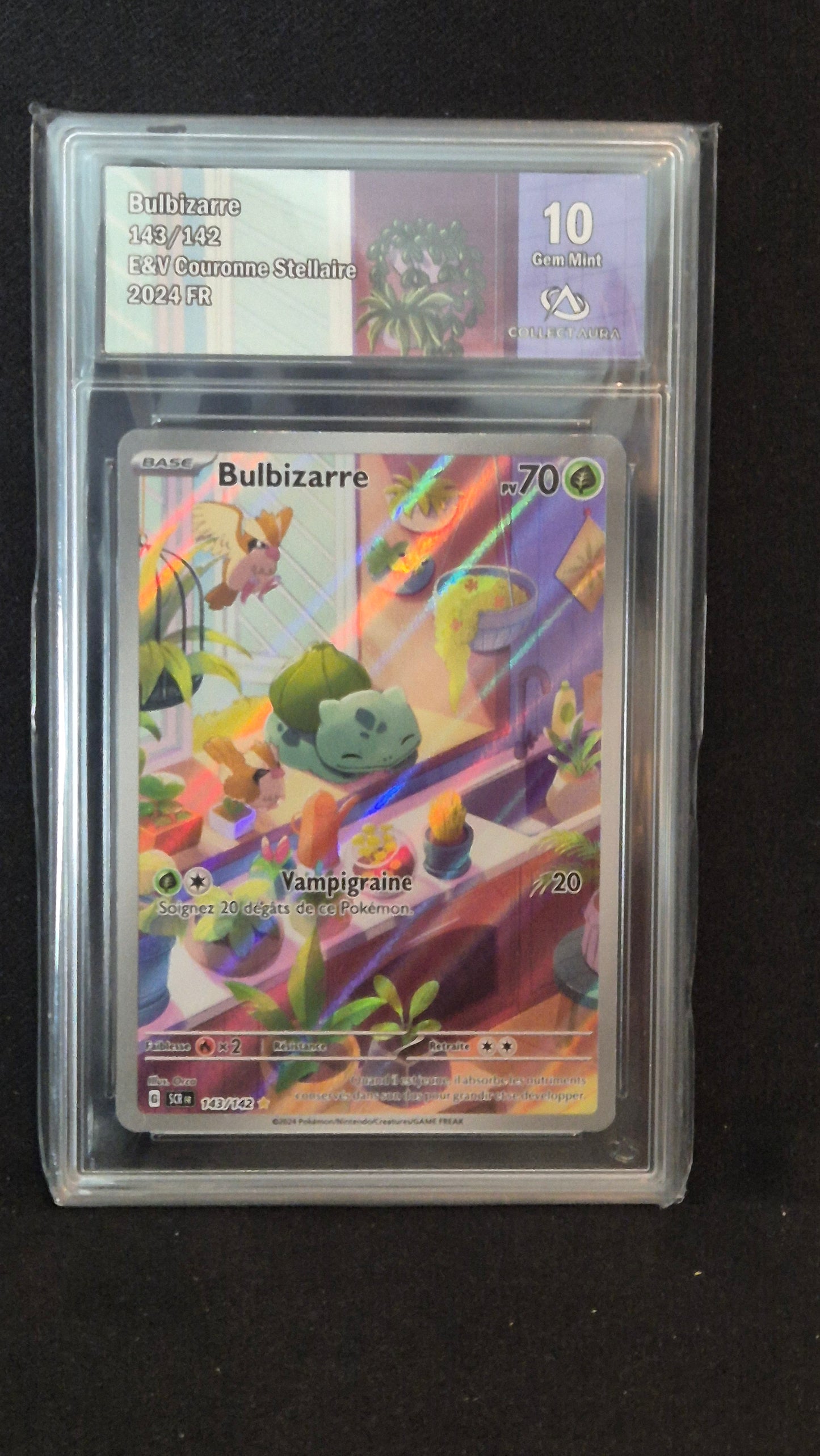 Carte Pokémon Gradée Collect Aura - AR Bulbizarre 10 143/142