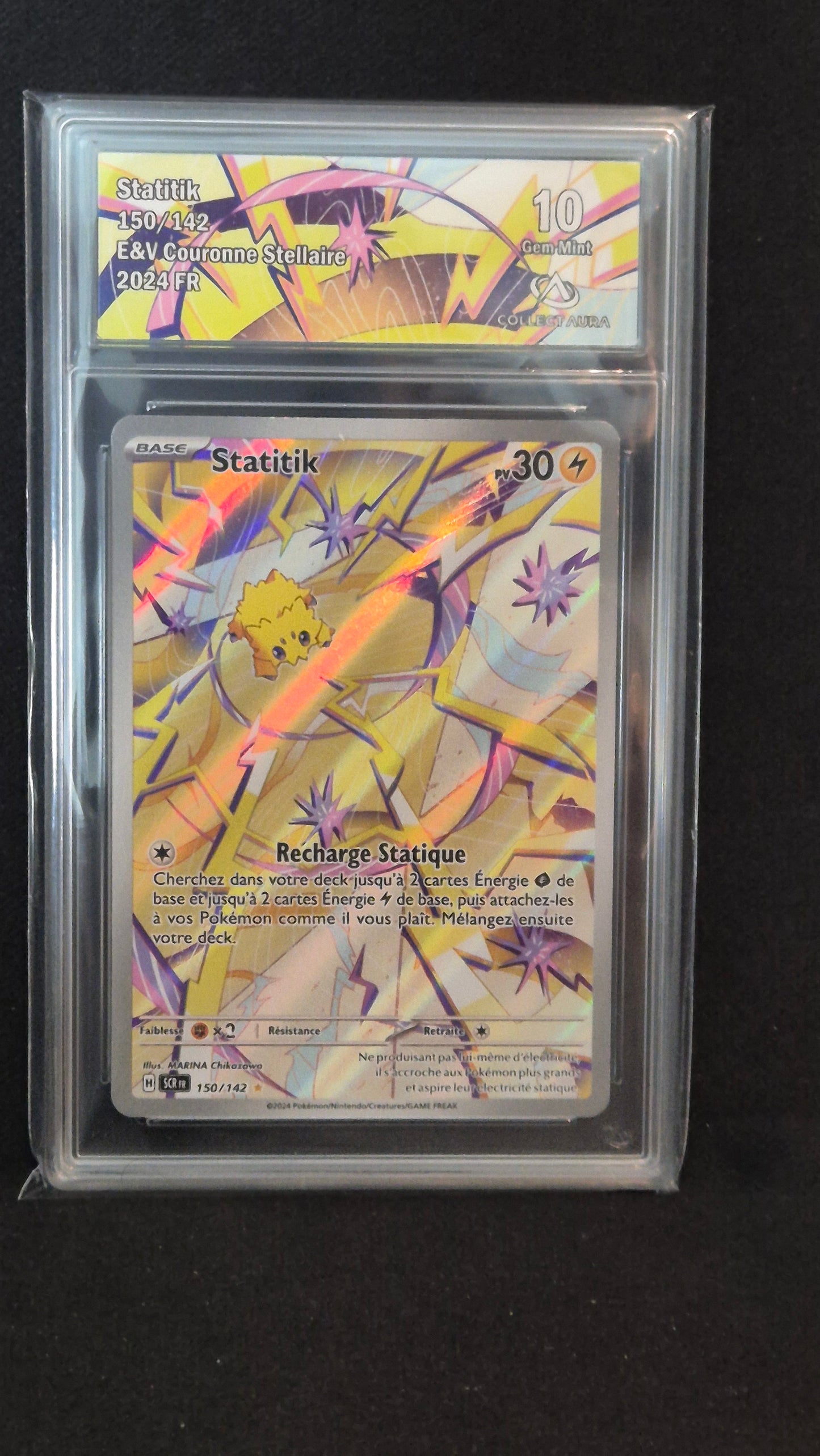 Carte Pokémon Gradée Collect Aura Couronne Stellaire Statitik 150/142 10