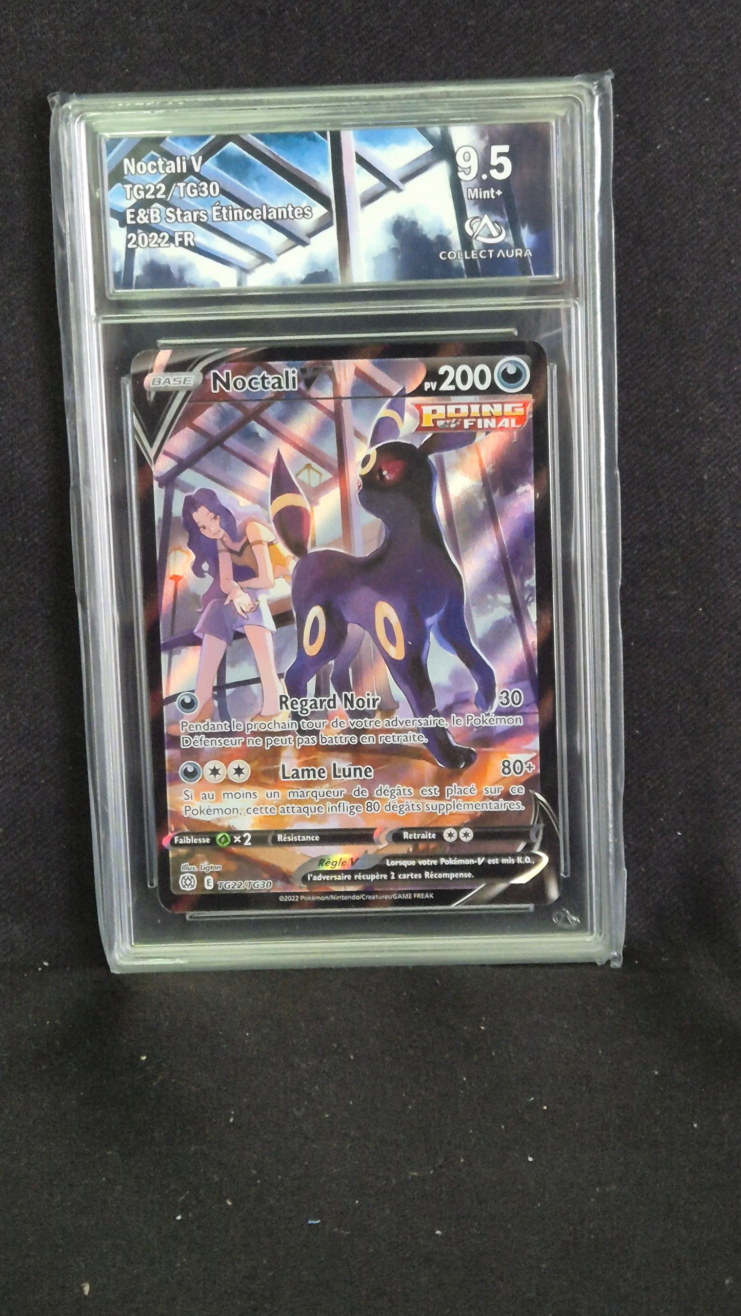 Carte Pokémon Gradée Collect Aura Star Étincelantes Noctali V TG22 9