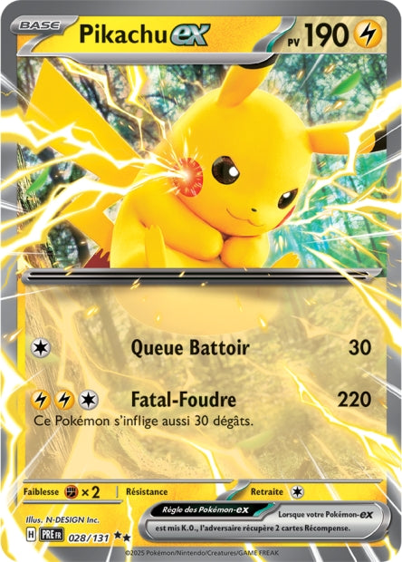 Carte Pokémon Ultra Rare Évolutions Prismatiques EV8.5 Pikachu EX 028/131