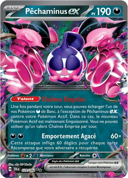 Carte Pokémon Ultra Rare Pêchaminus EX Fable Nébuleuse EV6.5 039/064
