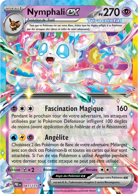 Carte Pokémon Ultra Rare Évolutions Prismatiques EV8.5 Nymphali EX 041/131