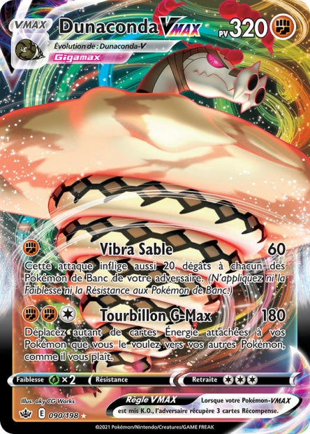 Carte Pokémon Ultra Rare règne de Glace EB6 - Dunaconda-VMAX 90/198