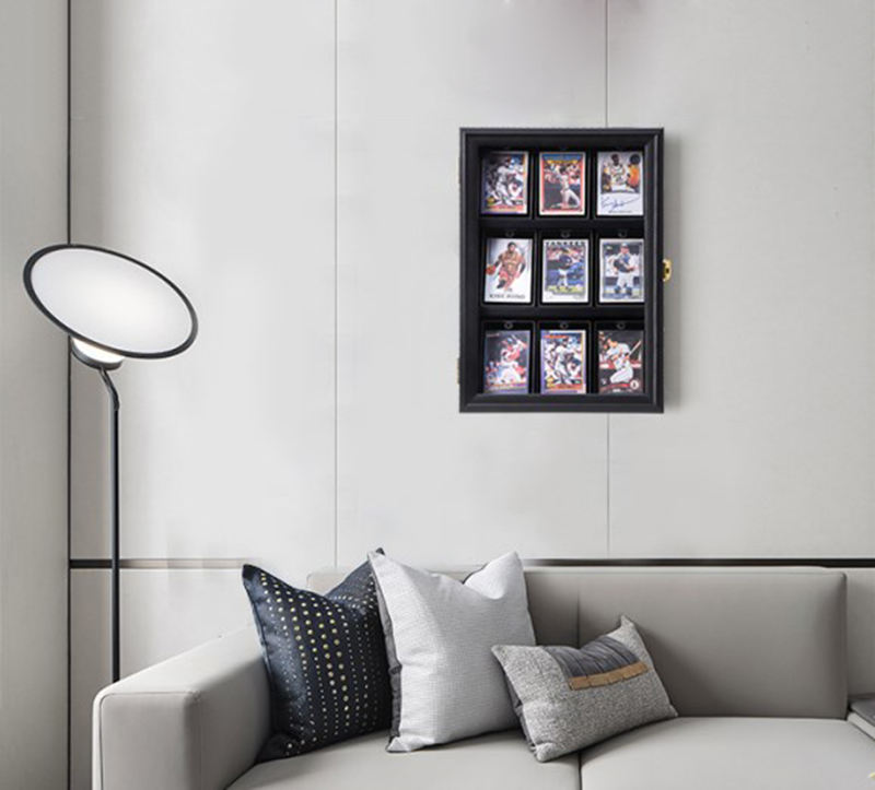 Cadre / présentoir / vitrine murale pour 9 cartes (toploader ou one touche pro)