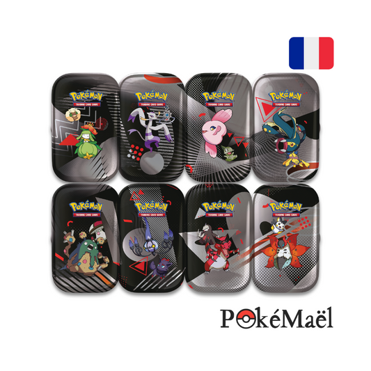 Display Pokémon Scellé 8 Mini Tin Unova Foudre Noire et Flamme Blanche EV10.5.