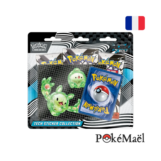 Tripack Pokémon Collection Autocollant Réajustable Foudre Noire EV10.5.