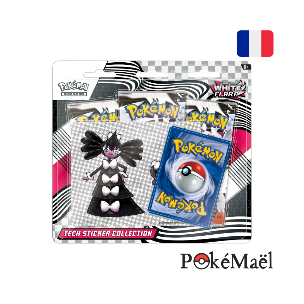 Tripack Pokémon Collection Autocollant Réajustable Flamme Blanche EV10.5.
