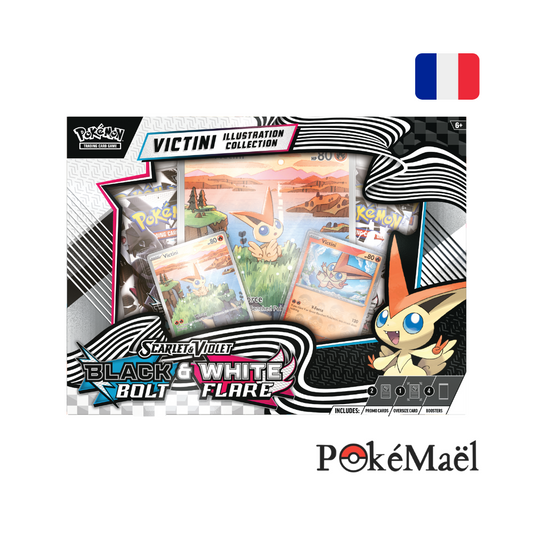 Coffret Pokémon Collection Illustration Unova Victini Foudre Noire et Flamme Blanche EV10.5.