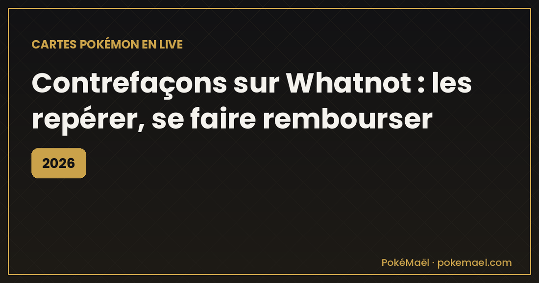 Contrefaçon Whatnot 2026 : repérer une fausse carte Pokémon et se faire rembourser