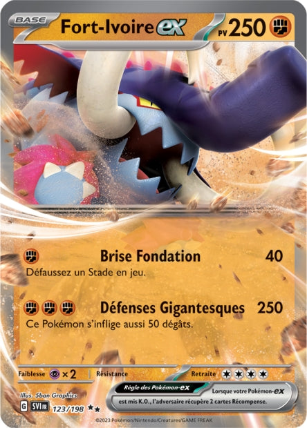 Carte Pokémon Ultra Rare Écarlate et Violet EV1 -  EX Fort Ivoire 123/198