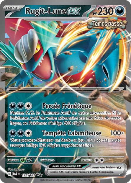 Carte Pokémon Ultra Rare Faille Paradoxe EV4 - Rugit-Lune EX 124/182