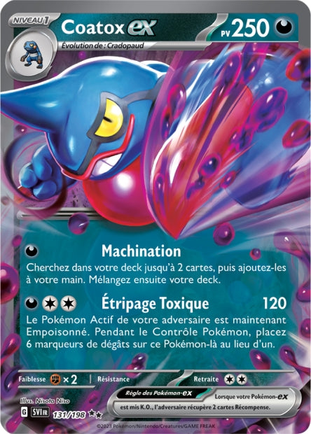 Carte Pokémon Ultra Rare Écarlate et Violet EV1 - EX Coatox 131/198