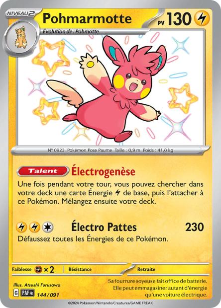 Carte Pokémon Ultra Rare Shiny Déstinées de Padea EV4.5 Pohmarmotte 144/91