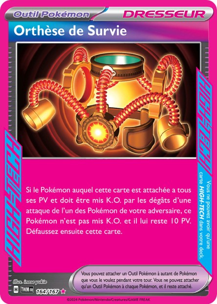 Carte Pokémon Ultra Rare Orthèse de Survie ACE Mascarade Crépusculaire EV6