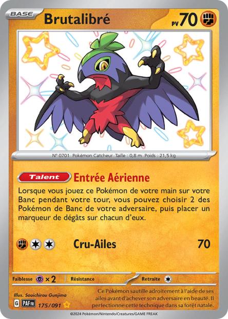 Carte Pokémon Ultra Rare Shiny Déstinées de Padea EV4.5 Brutalibré 175/91