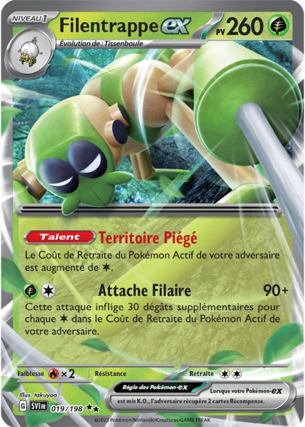 Carte Pokémon Ultra Rare Écarlate et Violet EV1 - EX FIlentrappe 019/198