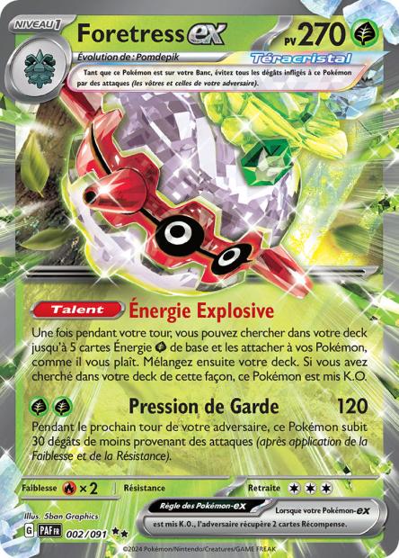 Carte Pokémon Ultra Rare Déstinées de Paldea EV4.5 - Foretress EX 2/91