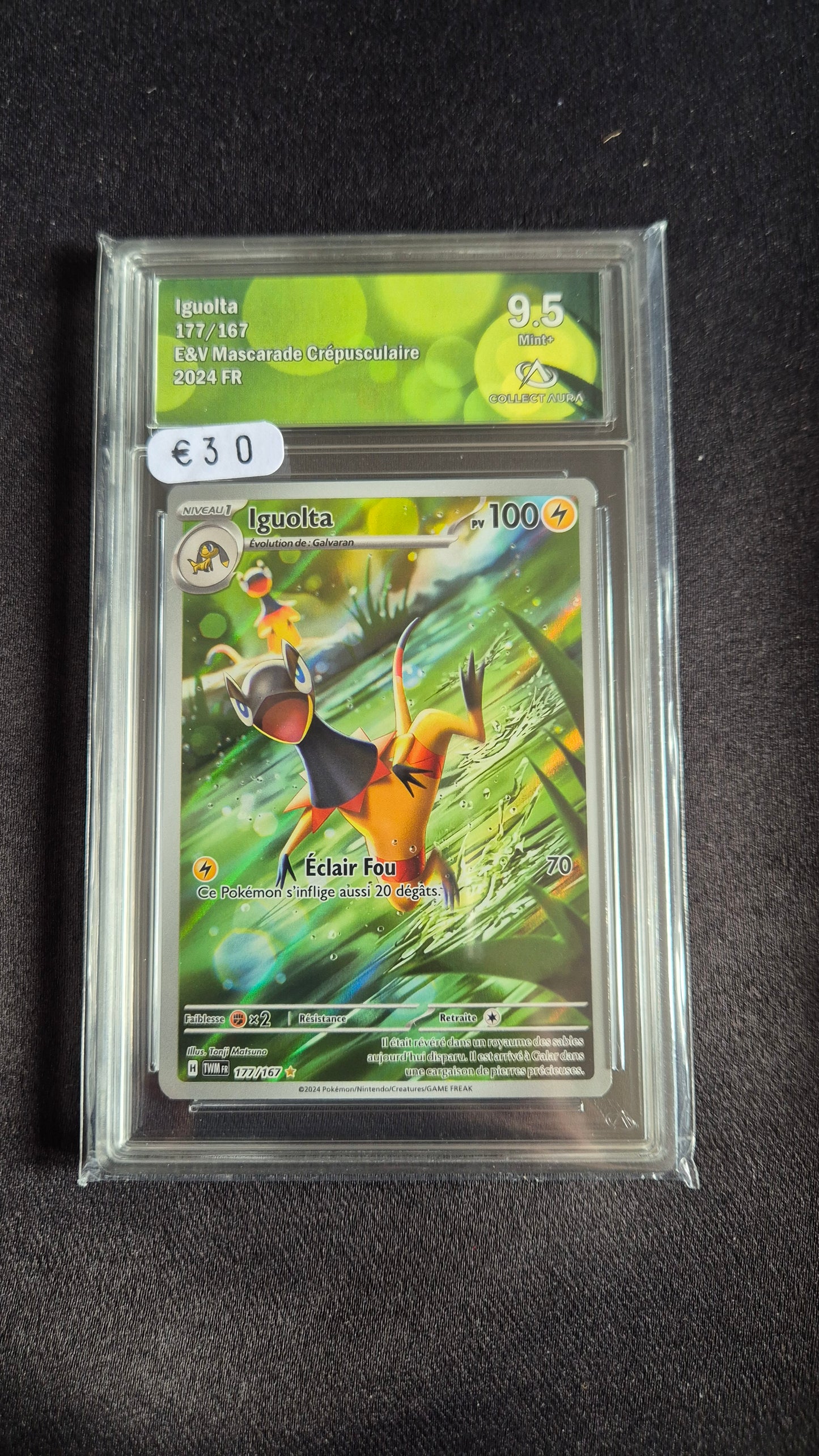 Carte Pokémon Gradée Collect Aura Igualta 9.5