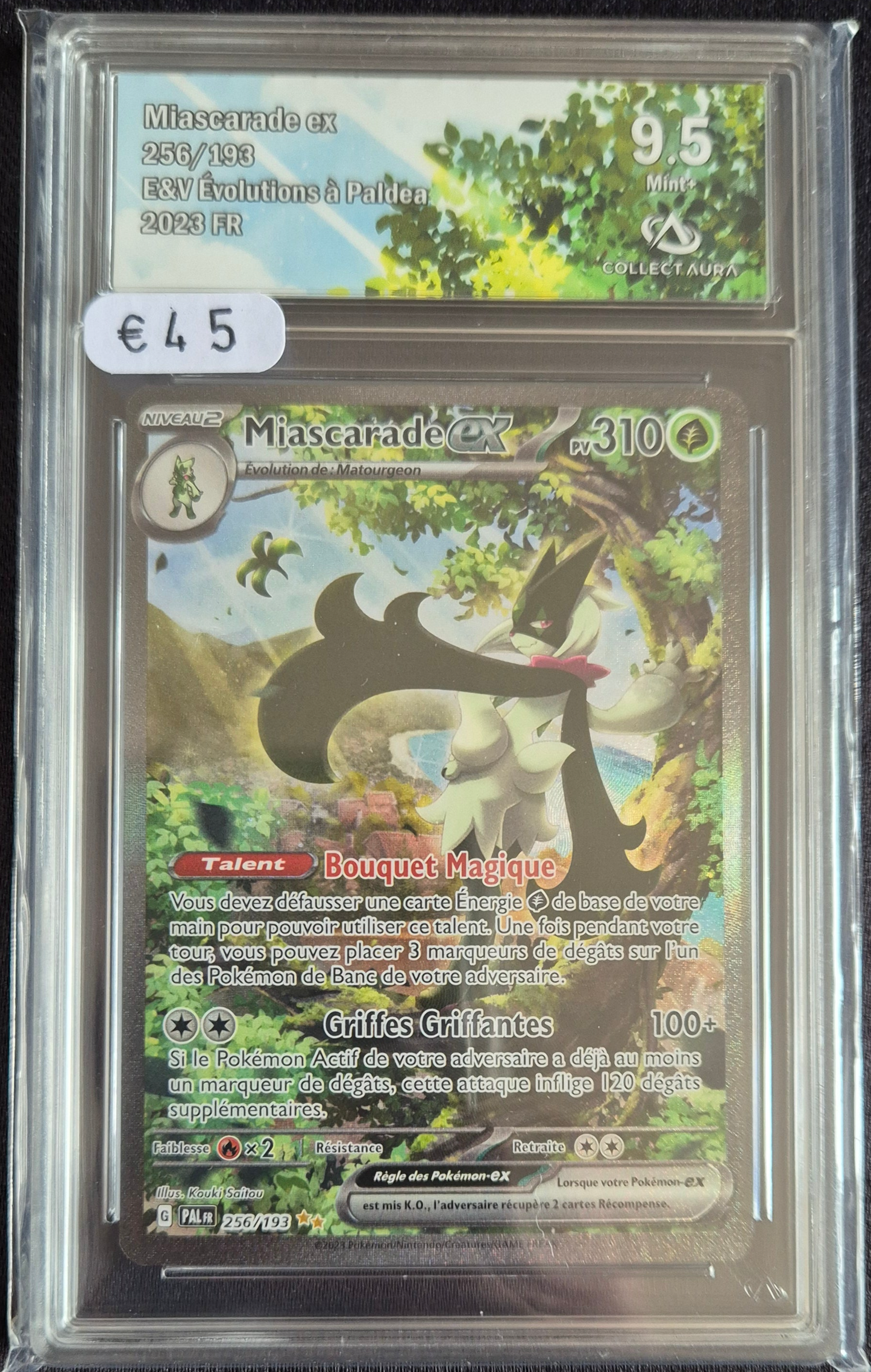 Carte Pokémon Gradée Collect Aura Miascarade 9.5