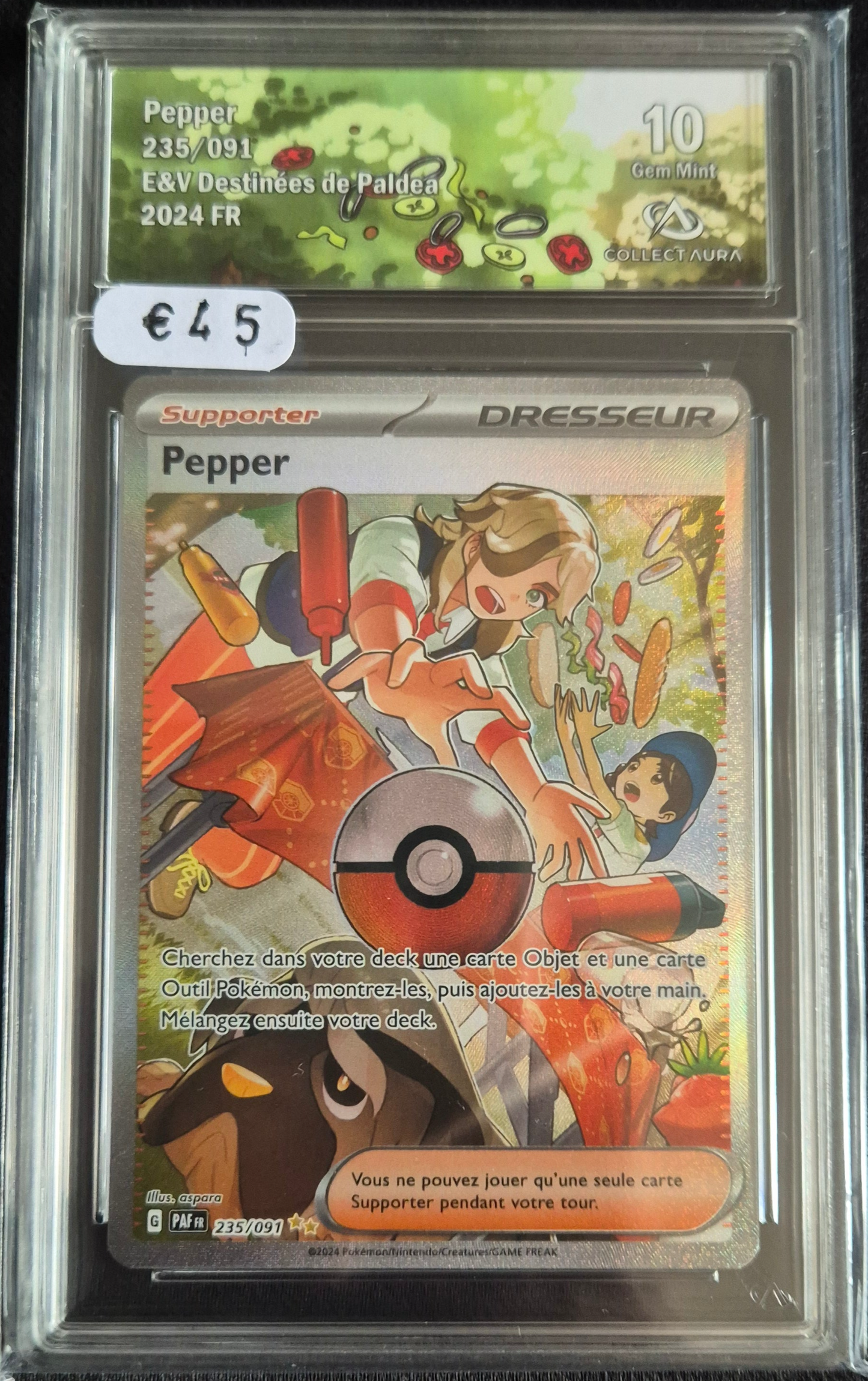 Carte Pokémon Gradée Collect Aura Pepper 9.5