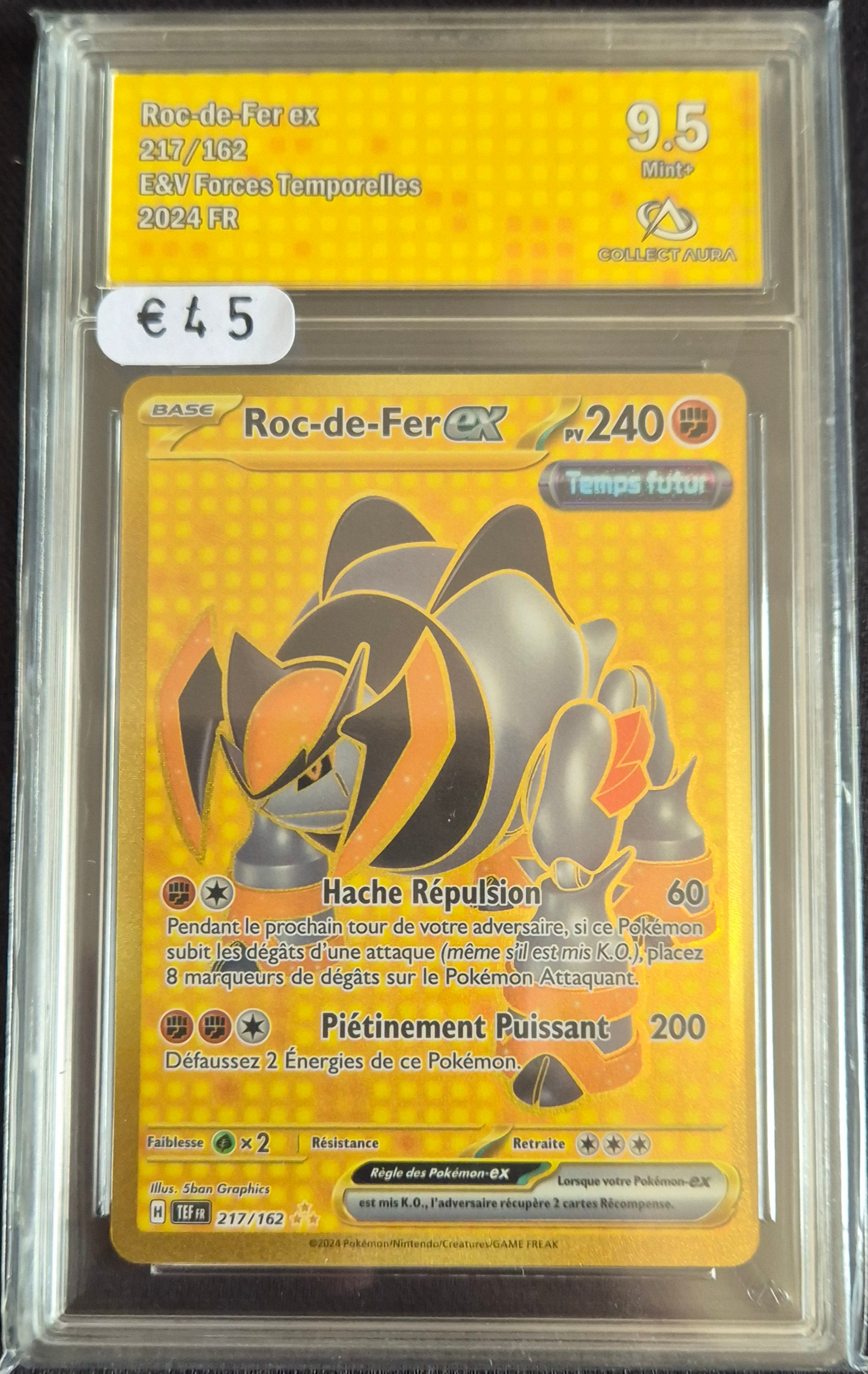 Carte Pokémon Gradée Collect Aura Roc de fer 9.5