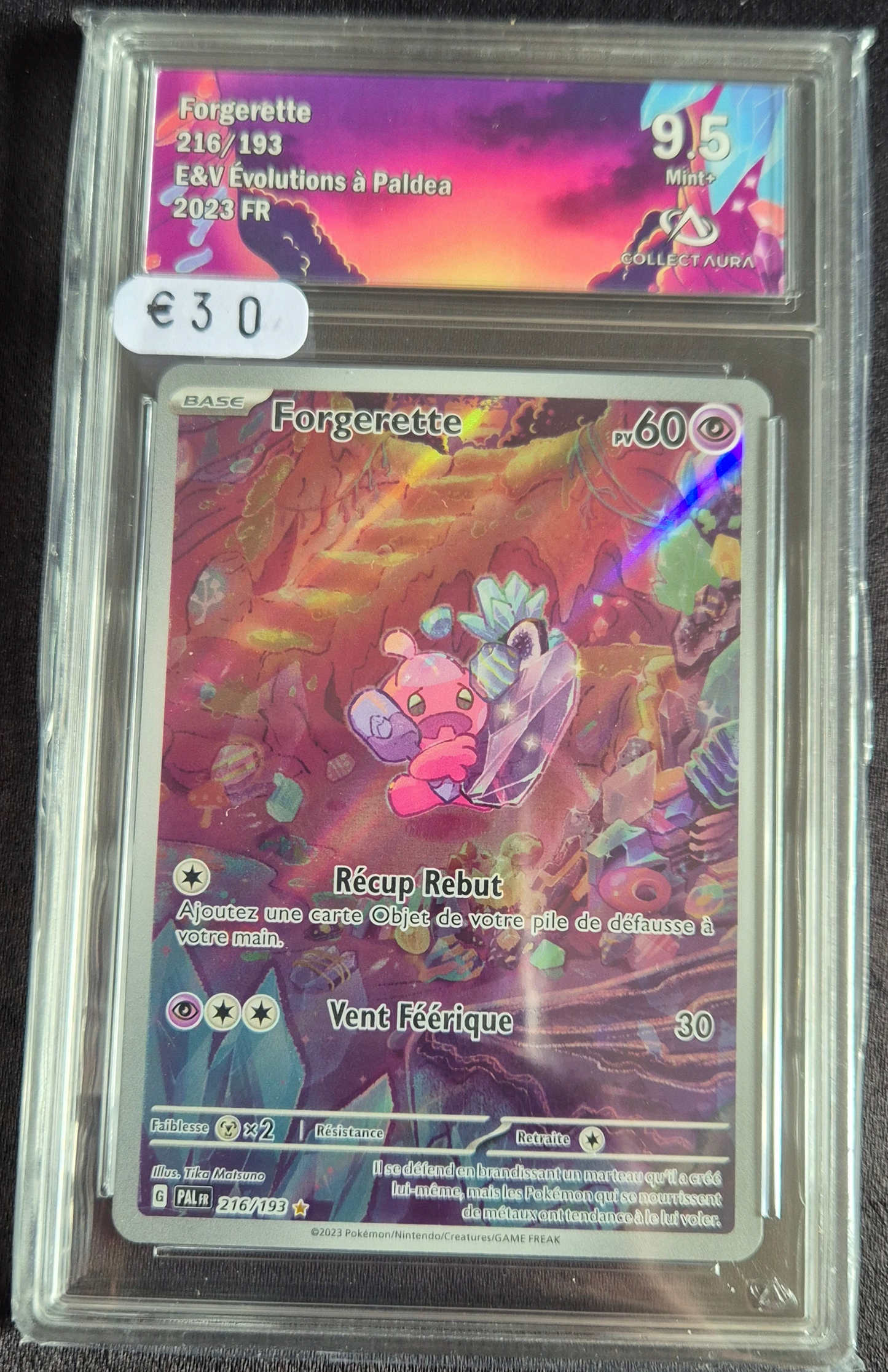 Carte Pokémon Gradée Collect Aura Forgerette 9.5