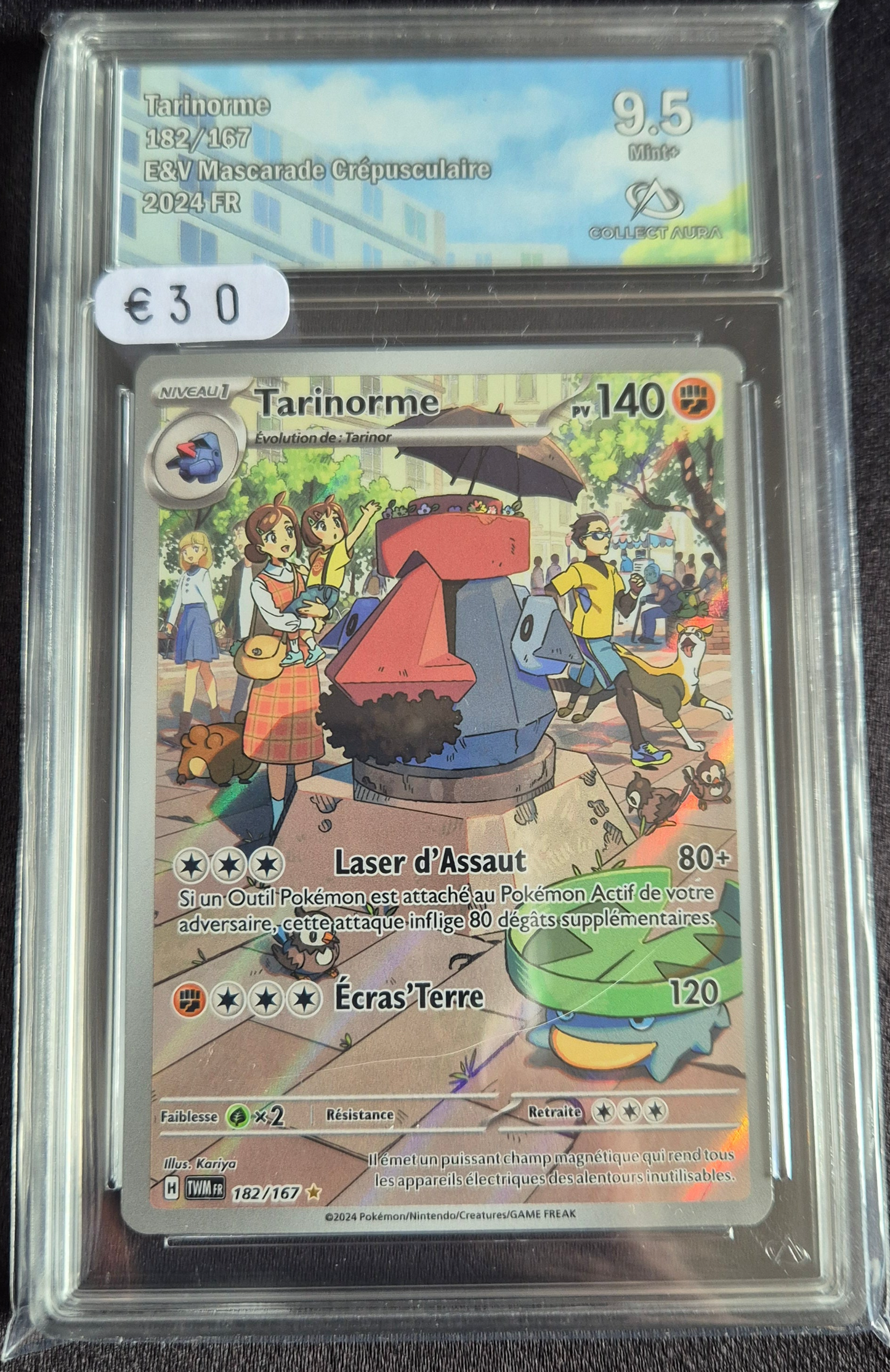 Carte Pokémon Gradée Collect Aura tarinorme 9.5