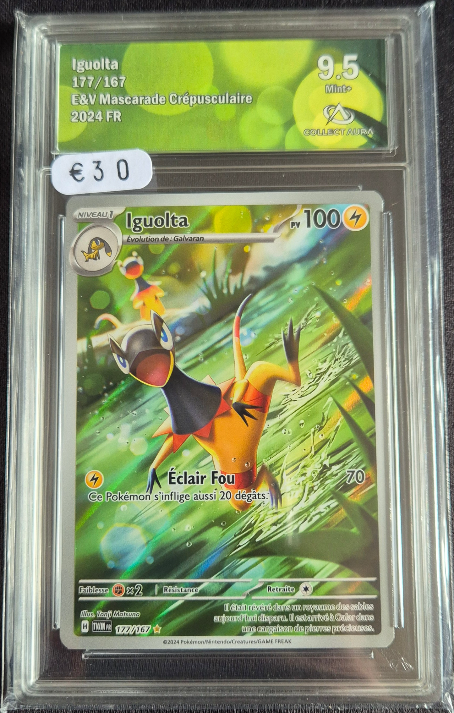 Carte Pokémon Gradée Collect Aura Igualta 9.5