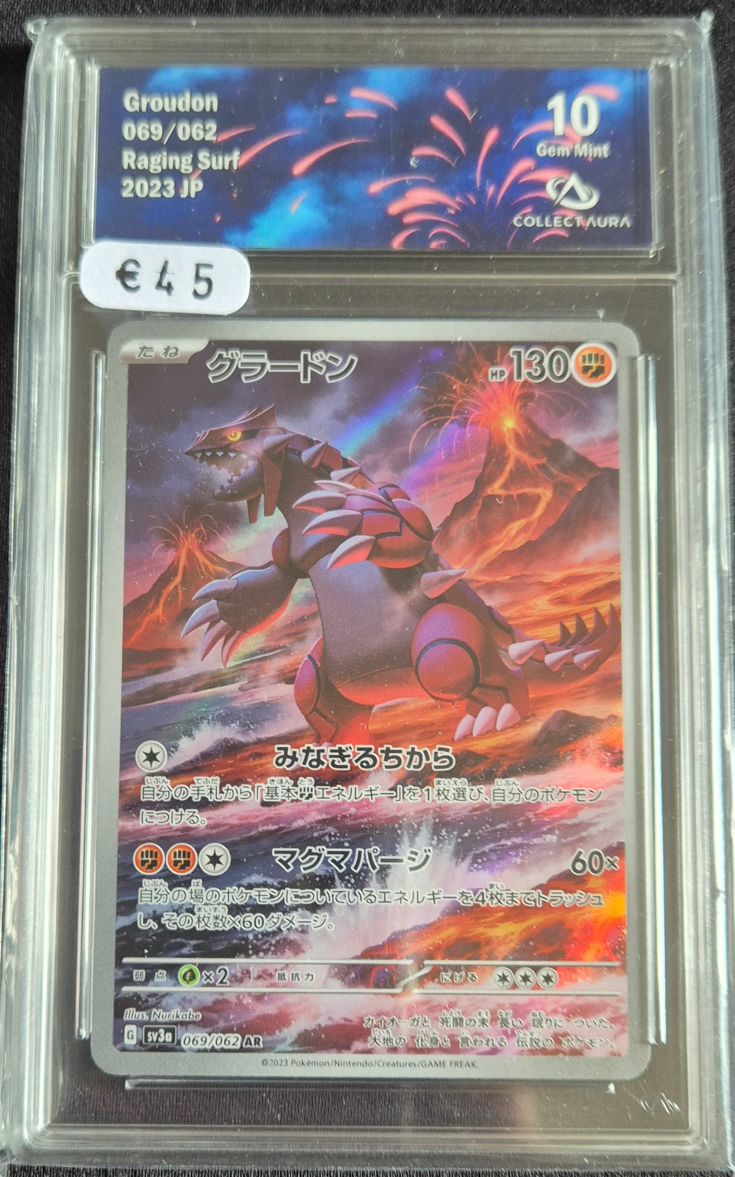 Carte Pokémon Gradée Collect Aura Groudon 10