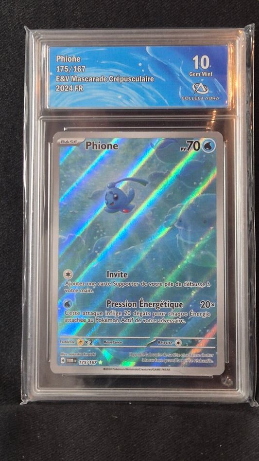 Carte Pokémon Gradée Collect Aura - AR Phione 10 175/167