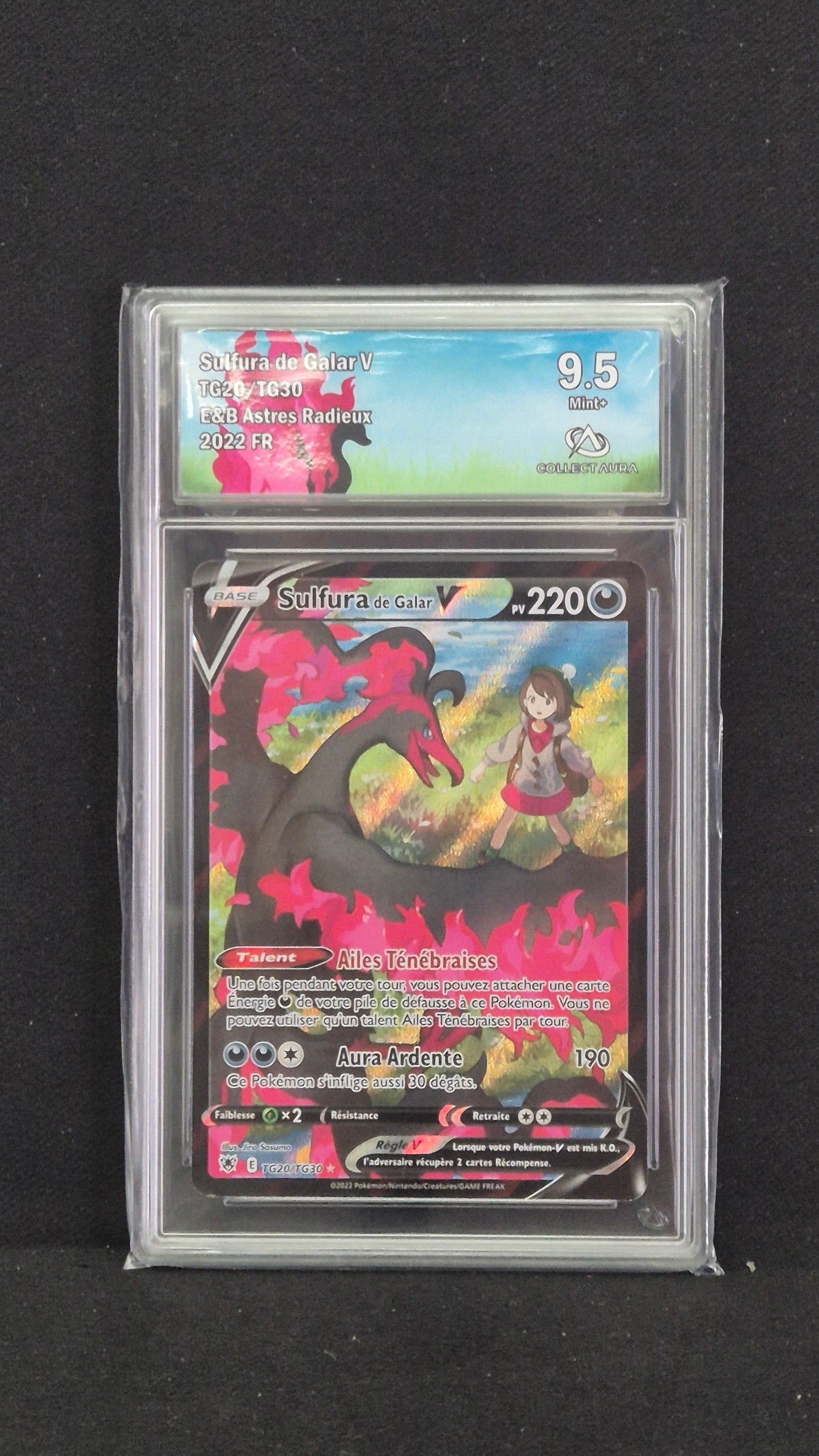 Carte Pokémon Gradée Collect Aura Astres Radieux Sulfura de Galar V TG20