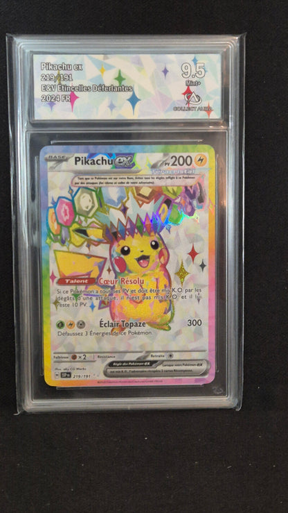 Carte Pokémon Gradée Collect Aura - Étincelles Déferlantes EV8 - FA Pikachu EX 219/191 9.5