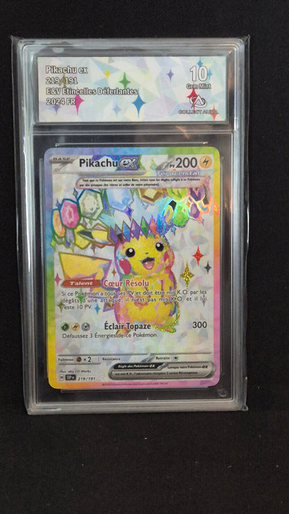 Carte Pokémon Gradée Collect Aura Etincelles Déferlantes EV8 FA Pikachu EX 219/191 10