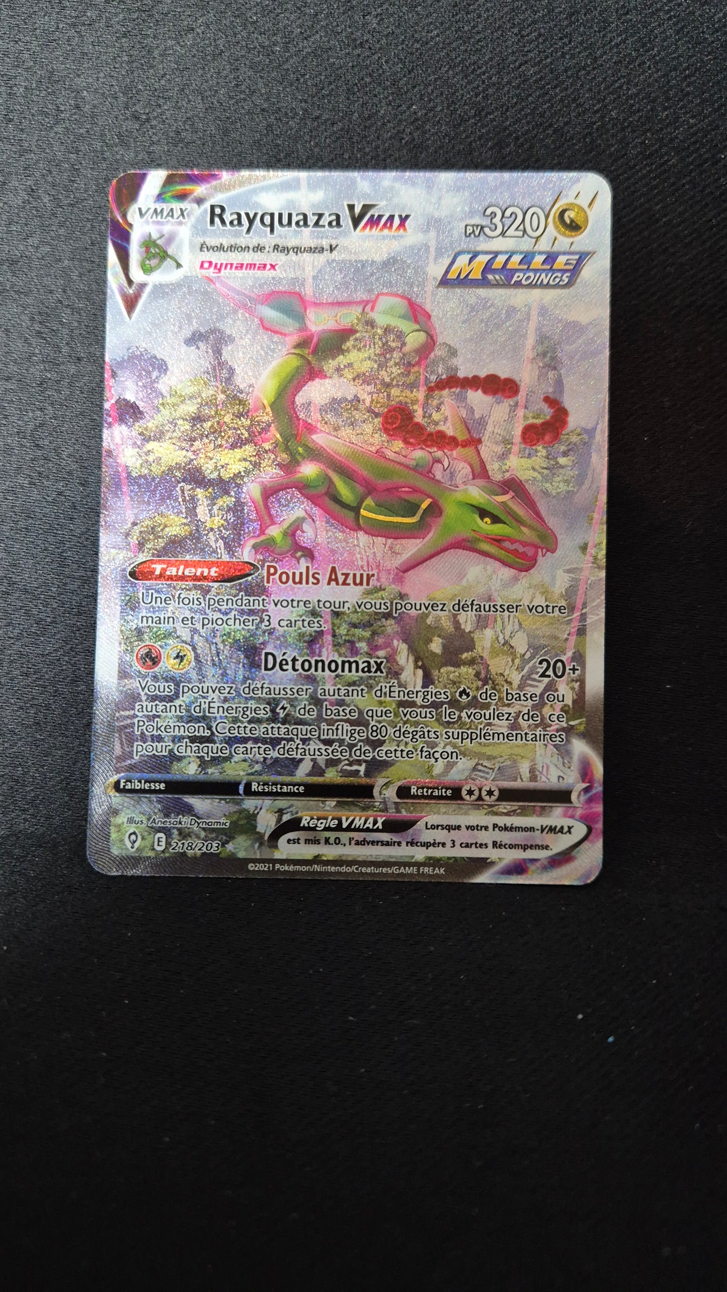 Carte Pokémon Rayquaza Vmax Alternative Evolution Celeste 218/203