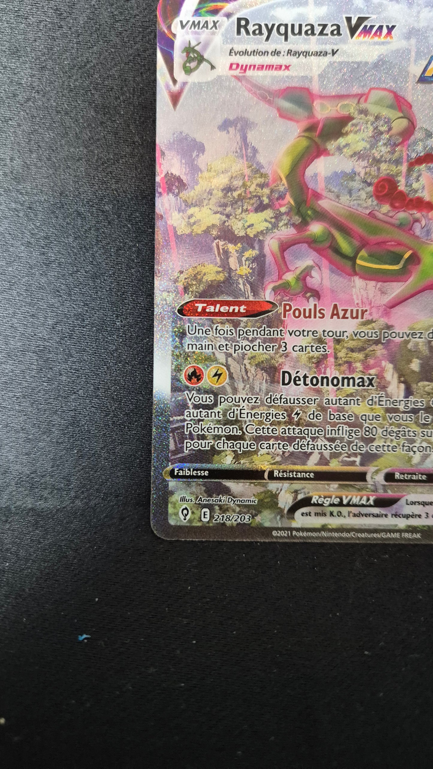 Carte Pokémon Rayquaza Vmax Alternative Evolution Celeste 218/203