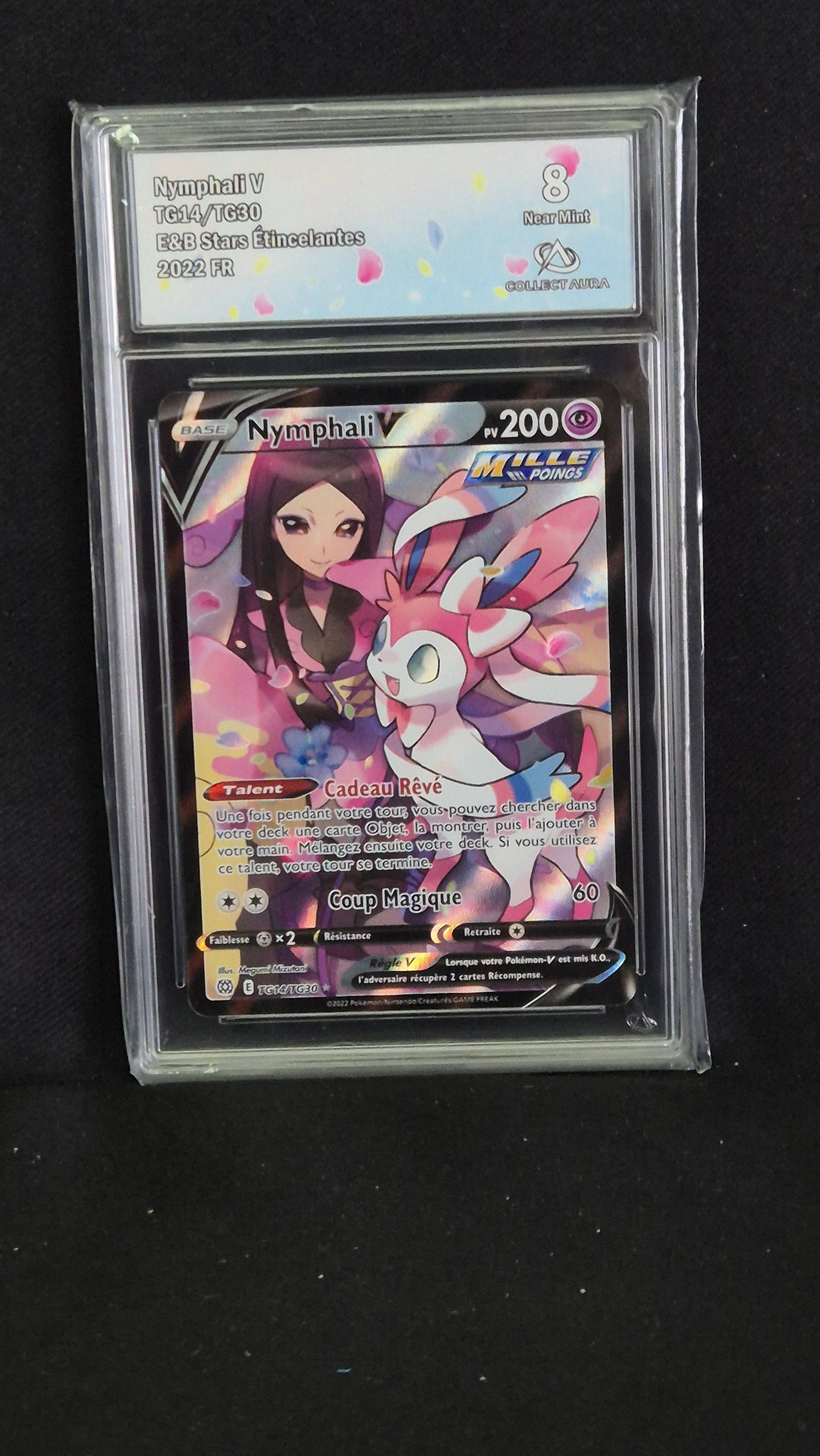 Carte Pokémon Gradée Collect Aura Star Étincelantes Nymphali V TG14