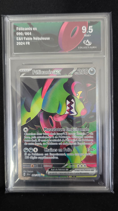 Carte Pokémon Gradée Collect Aura Félicanis EX SAR 090/064