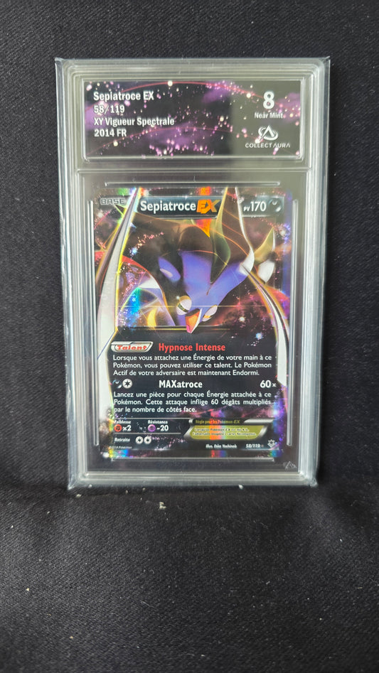 Carte Pokémon Gradée Collect Aura Sepiatroce EX 58/119 XY Vigueur Spectrale 8