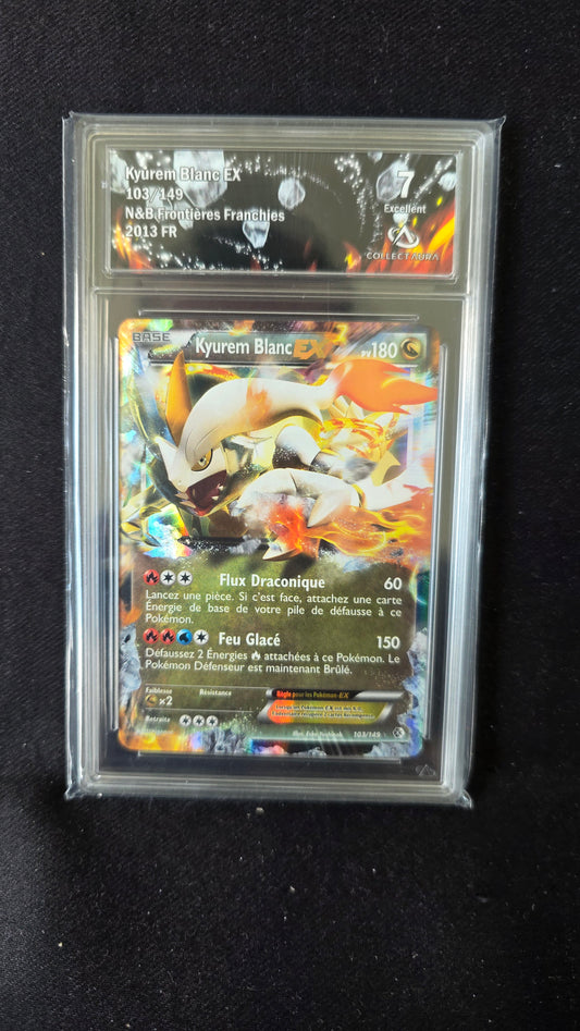 Carte Pokémon Gradée Collect Aura Noir et Blanc Frontières Franchies Kyurem Blanc EX 103/149 7