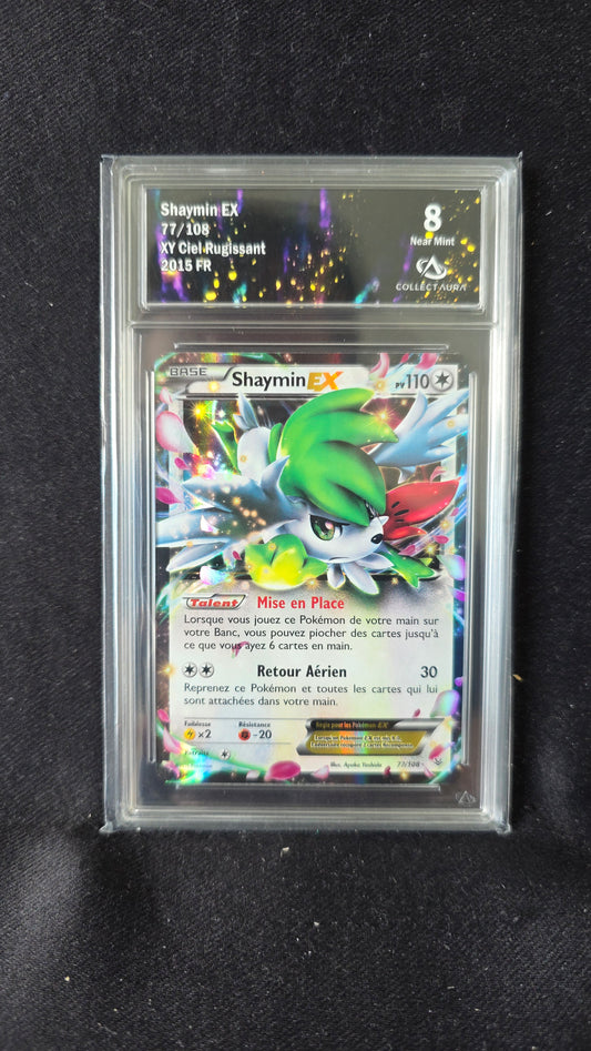 Carte Pokémon Gradée Collect Aura XY Ciel Rugissant Shaymin EX 77/108 8
