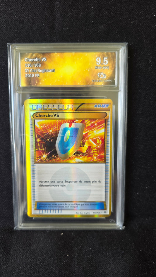 Carte Pokémon Gradée Collect Aura XY Ciel Rugissant Cherche VS 110/108 9.5 + Off Centered